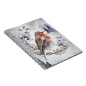 Elegante Watercolor Winter American Robin Notizblock (Rechte Seite)