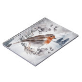 Elegante Watercolor Winter American Robin Notizblock (Linke Seite)
