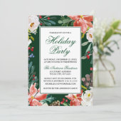 Elegante Watercolor Winter Floral Einladung (Stehend Vorderseite)