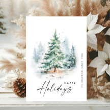 Elegante Watercolor Winter Weihnachtsbaum