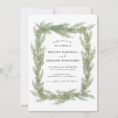 Elegante Watercolor Winterlandschaft Hochzeit Einladung (Vorderseite)