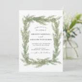 Elegante Watercolor Winterlandschaft Hochzeit Einladung (Stehend Vorderseite)