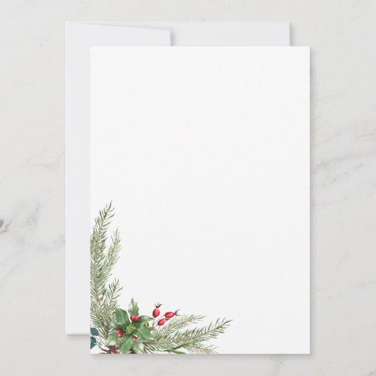 Elegante Watercolor Winterlandschaft Hochzeit Einladung (Rückseite)