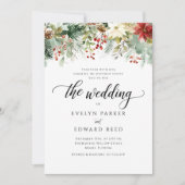 Elegante Watercolor Winterweihnachtsfeier Einladung (Vorderseite)