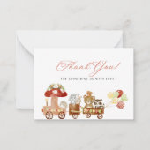 Elegante Watercolor Woodland Party Babydusche Mitteilungskarte (Vorderseite)