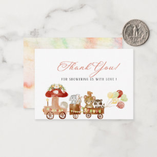 Elegante Watercolor Woodland Party Babydusche Mitteilungskarte