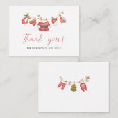 Elegante WatercolorLittlel Babydusche Mitteilungskarte (Vorne/Hinten)