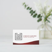 Elegante Wave Burgundy Corporate Identity Visitenkarte (Stehend Vorderseite)