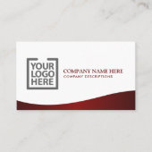 Elegante Wave Burgundy Corporate Identity Visitenkarte (Vorderseite)