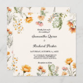 Elegante Weadow Wildblume Spring Summer Wedding Einladung (Vorne/Hinten)