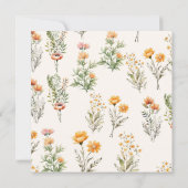 Elegante Weadow Wildblume Spring Summer Wedding Einladung (Rückseite)