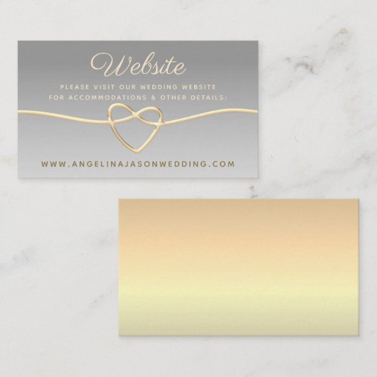 Elegante Website Wedding Begleitkarte (Vorne/Hinten)