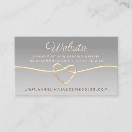Elegante Website Wedding Begleitkarte (Vorderseite)