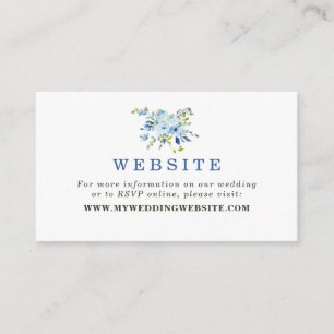 Elegante Website zur Hochzeit von leichten Blauen Begleitkarte