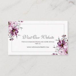 Elegante Website zur Lila Blumenhochzeit Begleitkarte