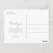 Elegante Wedding 3 Foto Dankeschön Karte (Rückseite)