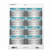 Elegante Wedding Address Baroque Blühte Blue (Vorne)