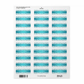 Elegante Wedding Address Floral Pattern Aqua Blue (Vorne)