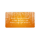 Elegante Wedding Address Night Dazzle Orange Adressaufkleber (Vorne)