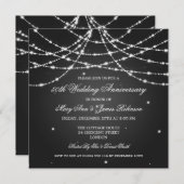 Elegante Wedding Anniversary Stars Black Einladung (Vorne/Hinten)