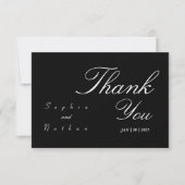 Elegante Wedding Black Danke-Card Dankeskarte (Vorderseite)