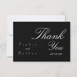 Elegante Wedding Black Danke-Card Dankeskarte