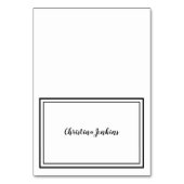 Elegante Wedding Black & White Guest Platzkarte Tischnummer (Vorderseite)