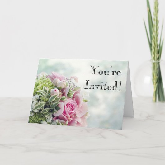 Elegante Wedding Bouquet Einladungskarte (Vorderseite)