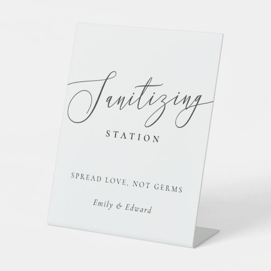 Elegante Wedding Brautparty Sanitization Station Sockelschild (Vorderseite)