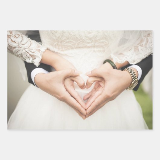 Elegante Wedding Bridal Wrapping Paper Sheets Geschenkpapier Set (Vorderseite 2)