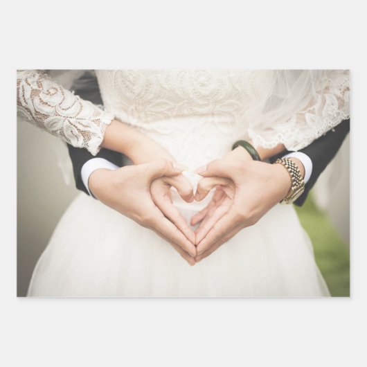 Elegante Wedding Bridal Wrapping Paper Sheets Geschenkpapier Set (Vorderseite)