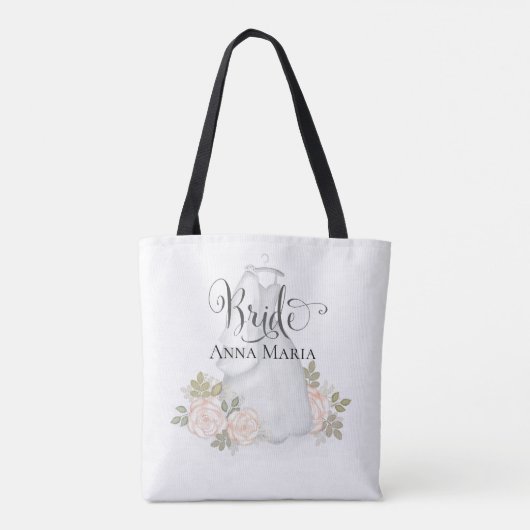 Elegante Wedding Bride Modernes Rosa Blütenfarben Tasche (Rückseite)