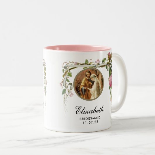 Elegante Wedding Bridesmaid Dusche Rose Zweifarbige Tasse (VorderseiteRechts)