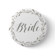 Elegante Wedding Buttons Graue Blumenbraut