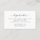 Elegante Wedding Cake Burgundy Bäckerei Visitenkarte (Rückseite)