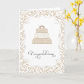 Elegante Wedding Cake Glückwunschkarte Karte (Gelbe Blume)