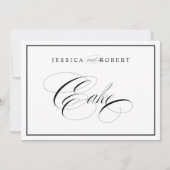 Elegante Wedding Cake Signature Black Border (Vorderseite)