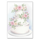 Elegante Wedding Cake Tischnummer Card (Rückseite)