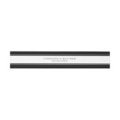 Elegante Wedding Chic Black Border Einladungsbanderole (Flach)