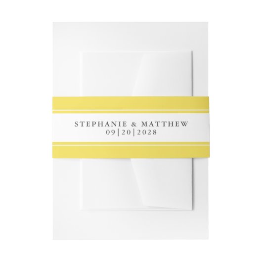 Elegante Wedding Chic Trendy Yellow Border Einladungsbanderole (Vorderseite Beispiel)