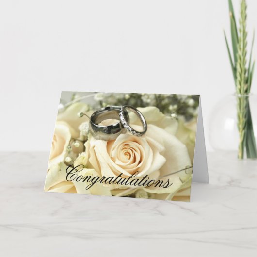 Elegante Wedding Congratulations Card Karte (Vorderseite)