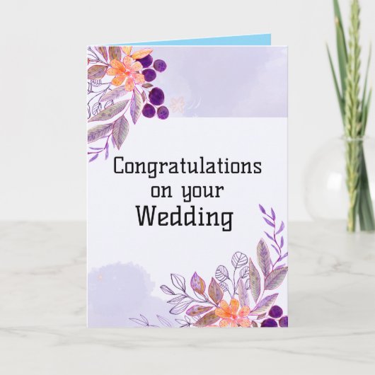 Elegante Wedding Congratulations Card Karte (Vorderseite)
