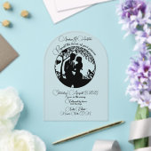 Elegante Wedding Couple Silhouette Gerahmt Black Acryleinladungen (Insitu (Hochzeit))
