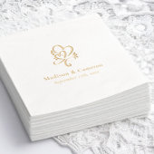Elegante Wedding Custom Gold Foil Stamps Servietten Mit Folie