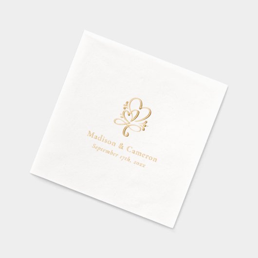 Elegante Wedding Custom Gold Foil Stamps Servietten Mit Folie (Links)