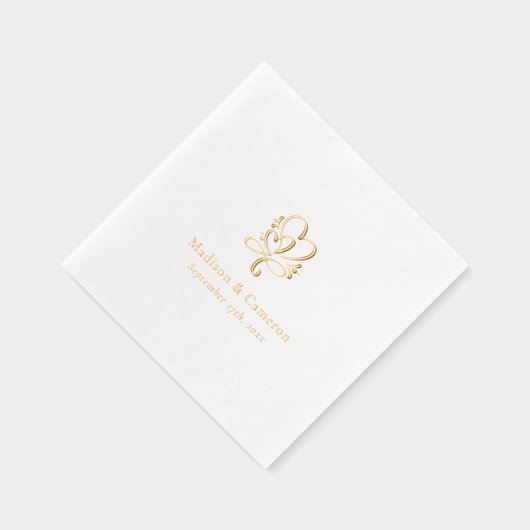 Elegante Wedding Custom Gold Foil Stamps Servietten Mit Folie (Rechts)