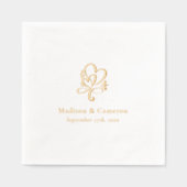 Elegante Wedding Custom Gold Foil Stamps Servietten Mit Folie (Vorderseite)