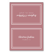 Elegante Wedding Custom Guest Platzkarte Dusty Ros Tischnummer (Vorderseite)