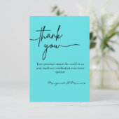 Elegante Wedding Dankeschön Card Dankeskarte (Stehend Vorderseite)