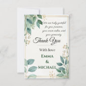 Elegante Wedding Dankeschön Card Dankeskarte (Vorderseite)